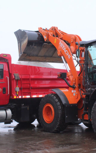 Hitachi's ZW180-6 is a 173 HP loader carrying 3.4-yard bucket with over 26,500 lbs break-out force.